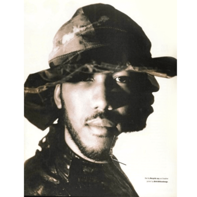 Artist, Producer Vikter Duplaix wearing a hat by Recycle215 in Flaunt Magazine.