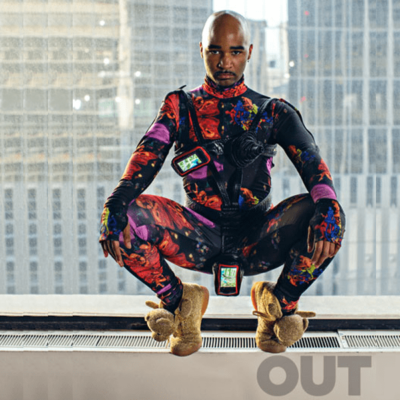 Jacoby Satterwhite wearing Costume designed by Mark Ruffin in Out Magazine Photography by JUCO